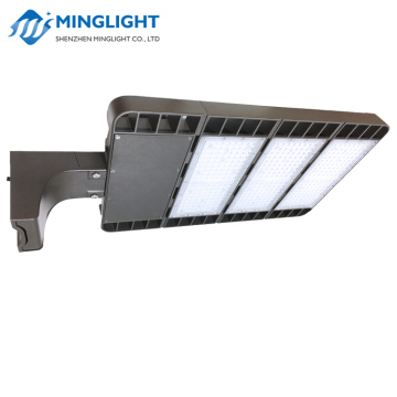 DLC ETL listed 300 watt led parking lot shoebox light 4 types brackets IP66 pole street lighting